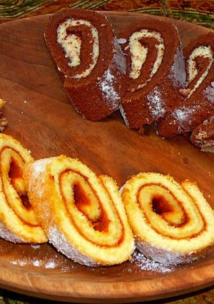 Lekváros- kókuszos piskóta recept fotója