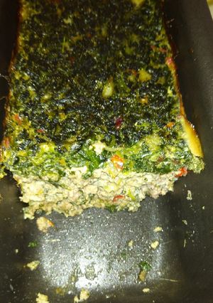 Una foto de Budín de carne y espinaca