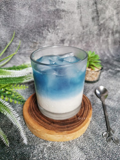 Foto resep Es Teh Bunga Telang Susu