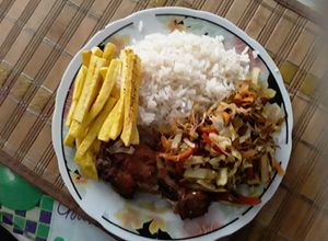 Una foto de Ensalada con raices chinas