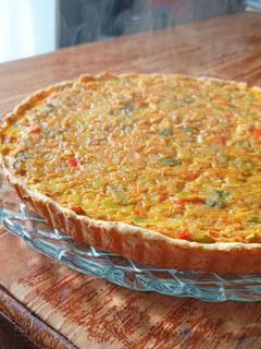 Una foto de Tarta de zapallitos con masa casera