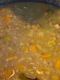 Sopa de lentilha com legumes e bacon