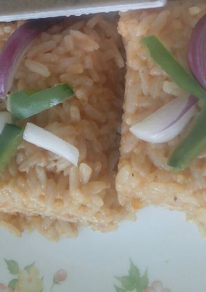 A picture of Mexican rice.