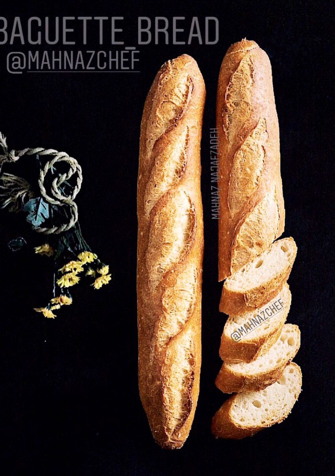 عکسی از دستور نان باگت -‏baguette bread