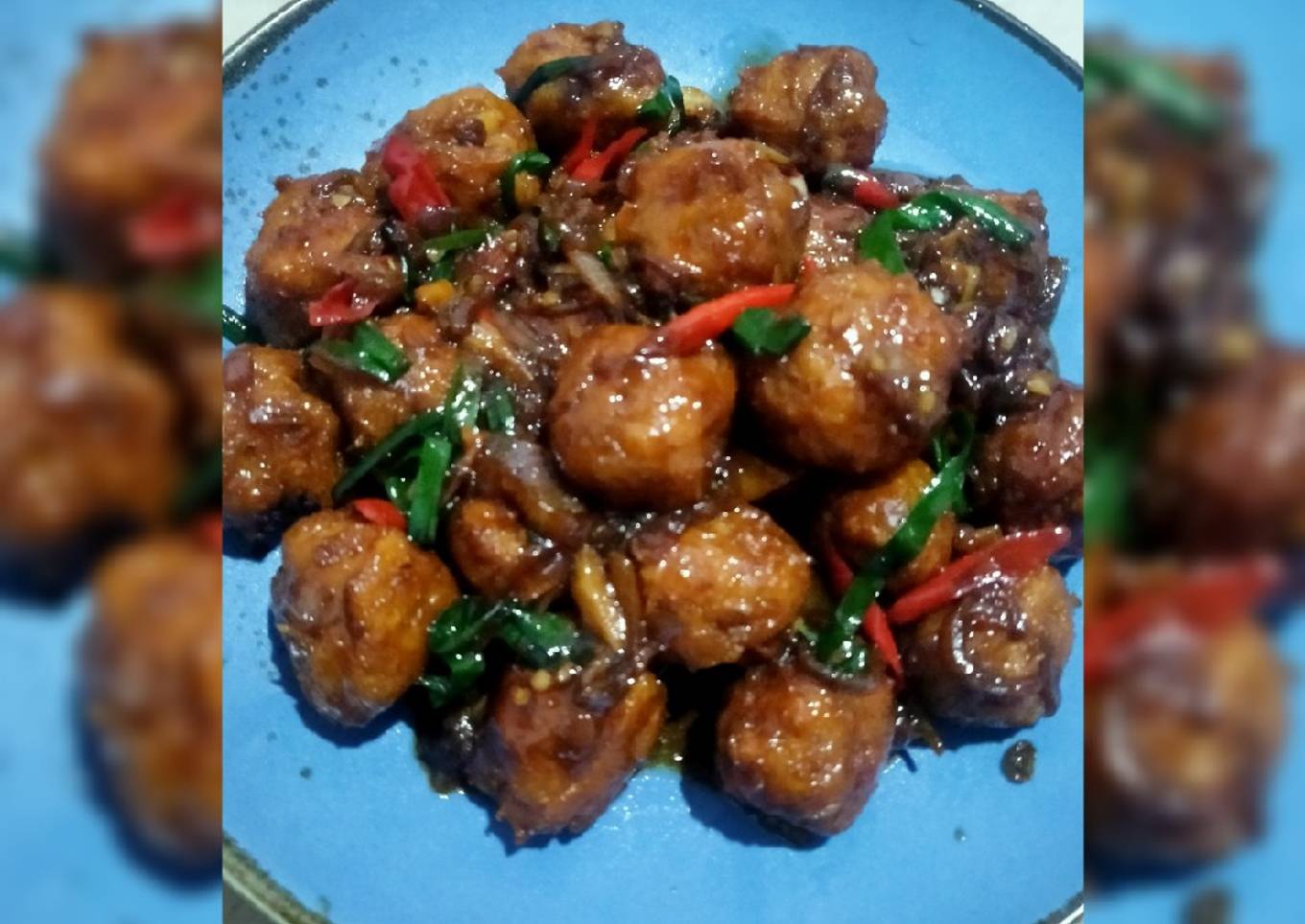 8.Bola bola tempe saos teriyaki