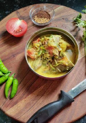 A picture of Pomfret fish curry.