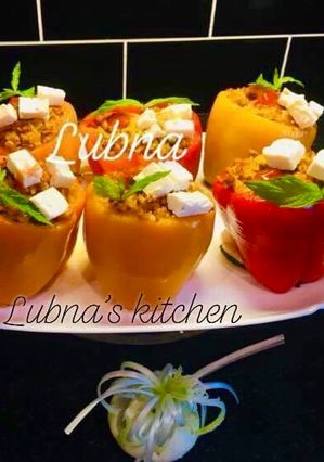 A picture of Mediterranean Stuffed Peppers:.