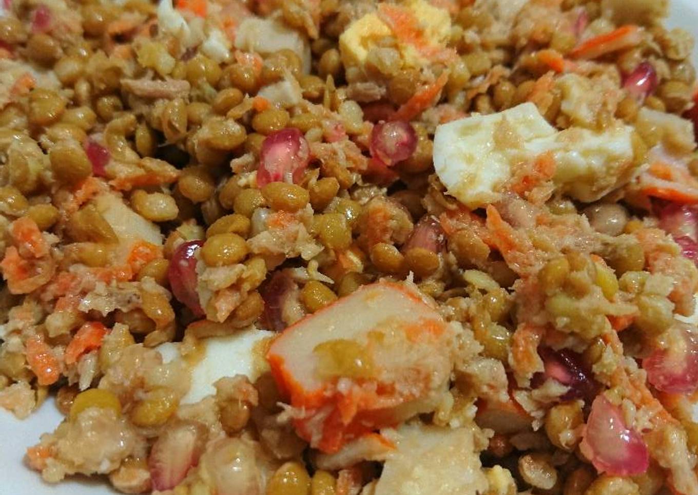 Ensalada de lentejas con granada