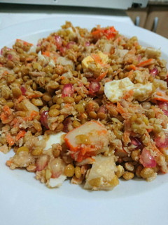 Una foto de Ensalada de lentejas con granada