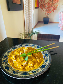 Una foto de Tofu en salsa de mango