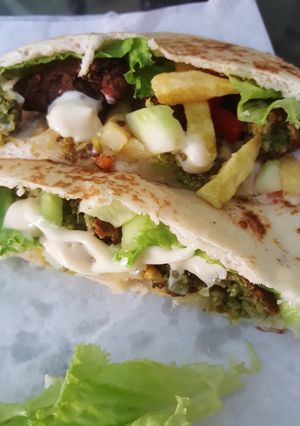 A picture of Falafel sandwich | Ta'ameya recipe.
