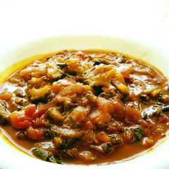 A picture of Bittergourd tangy curry.