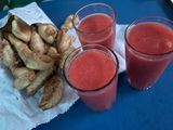 Licuado fresco de frutilla y durazno 🍑 🍓