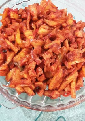 عکسی از دستور سوسیس بندری با فلفل دلمه