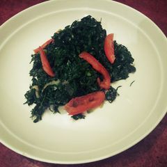 A picture of Fried sukuma wiki.