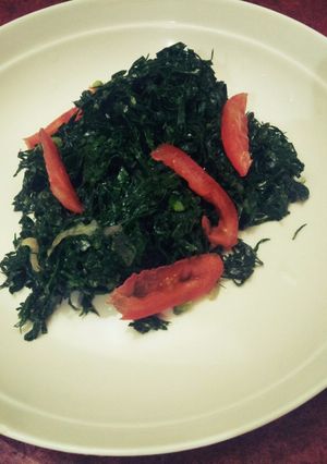 A picture of Fried sukuma wiki.