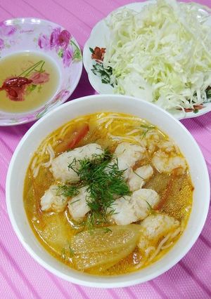 Hình của món Bún cá thì là.