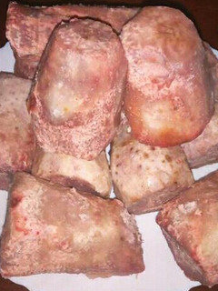 A picture of Boiled Nduma/ Arrow roots.