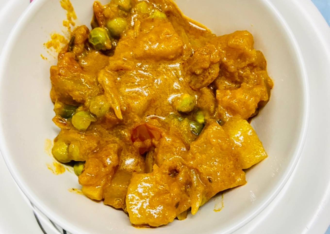 Kaddu sabji / pumpkin potato peas mix veg curry