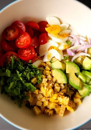 A picture of Avocado Tomato Corn Salad.