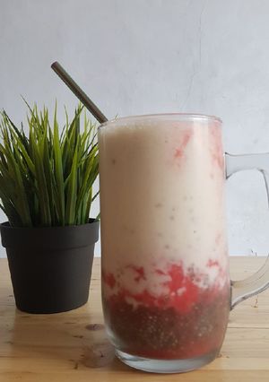 Foto resep Smothies banana with watermelon