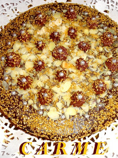 Una foto de Tarta sin gluten con turrón de chocolate Suchard