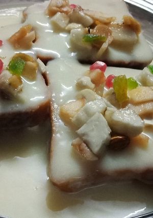 फ्रूट ब्रेड कस्टर्ड रेसिपी मुख्य फोटो