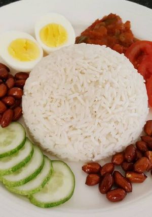 A picture of Coconut Rice / Nasi Lemak / Nasi Uduk.