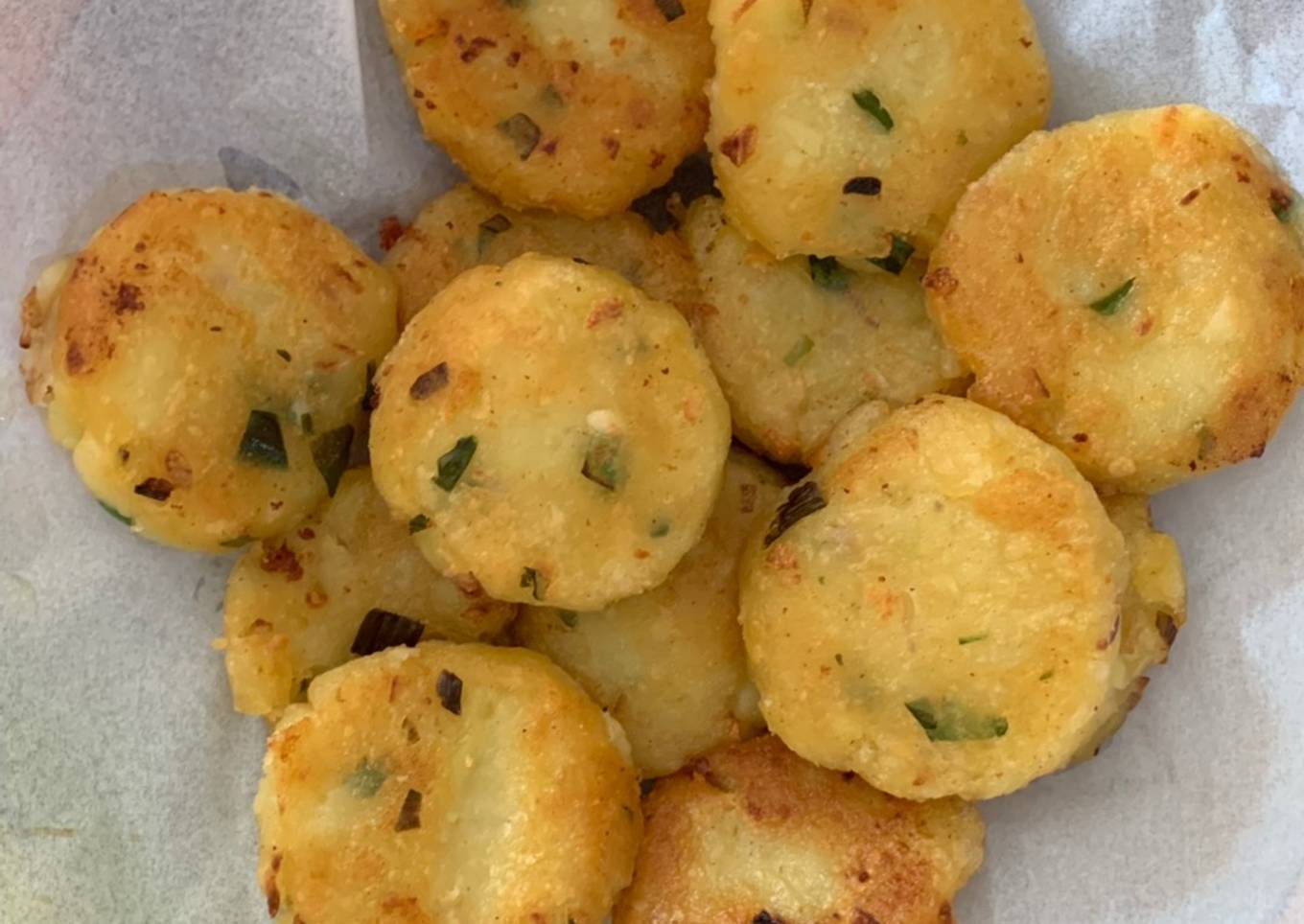 Perkedel kentang bawang vegan (tanpa telur, anti gagal)