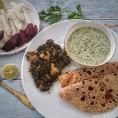 A picture of Palak Raita (Winter Thali).