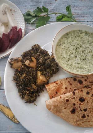 A picture of Palak Raita (Winter Thali).