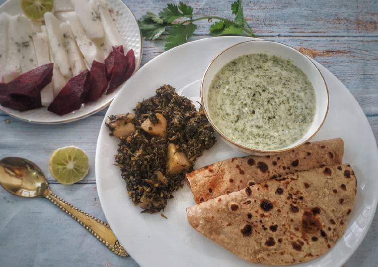 Easiest Way to Prepare Speedy Palak Raita (Winter Thali)