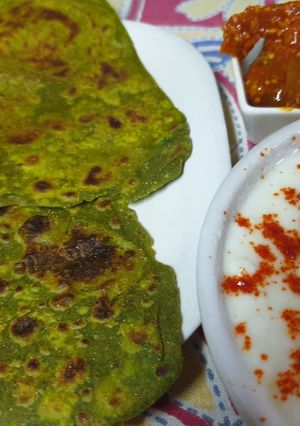 પાલક પરોઠા રેસીપી મુખ્ય ફોટો
