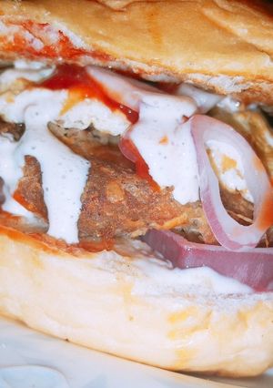 A picture of Beef shami burger.