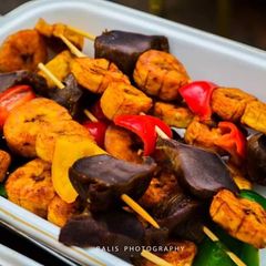 A picture of Fried plantain and liver.