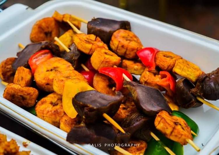 Fried plantain and liver