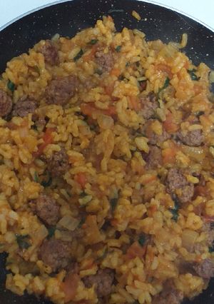 Una foto de Arroz con pelotitas