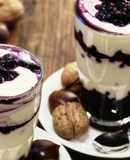 White chocolate cream with blueberries