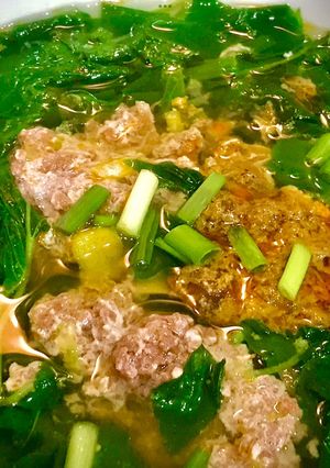 Hình của món Canh Cua Đồng Nấu Rau Đay, Mồng Tơi.