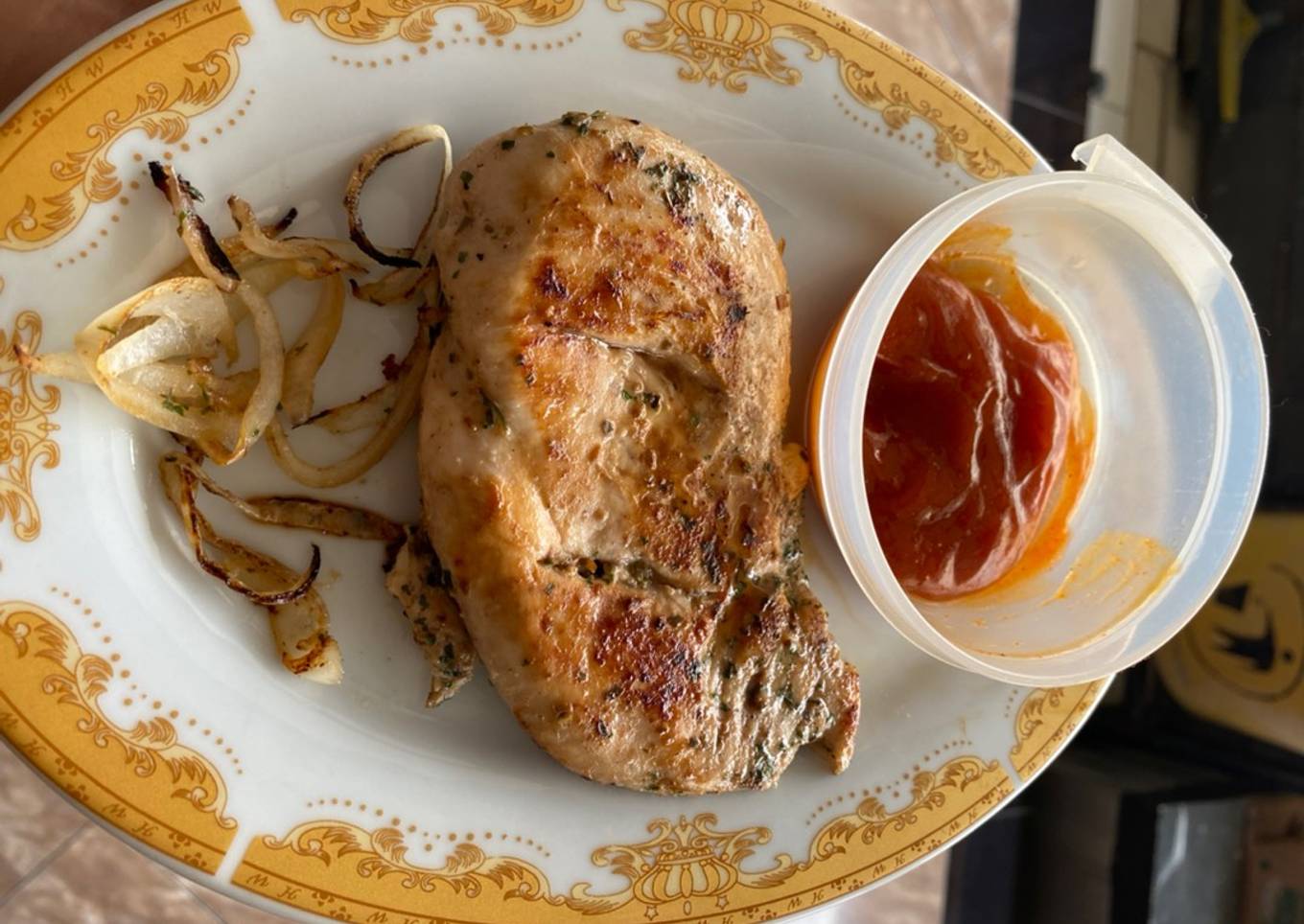 Dada ayam panggang simple