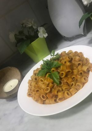 صورة لوصفة معكرونة بالقشطة 😋🍝