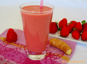 Foto principal de Batido de fresas y jengibre (smoothie)