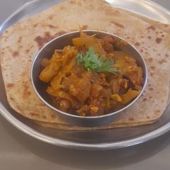 A picture of Chappan kaddu(summer squash) sabji.