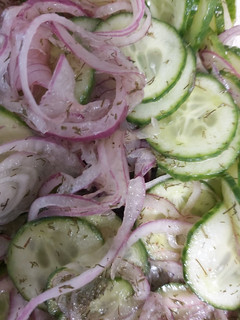 A picture of Keto cucumber salad.