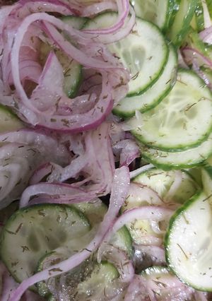 A picture of Keto cucumber salad.