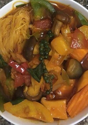 Hình của món Hủ tíu bò kho chay.