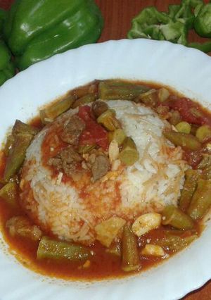 صورة لوصفة بامية 🍴🍅💯