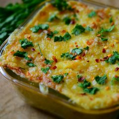 A picture of Baked Macaroni And Cheese.