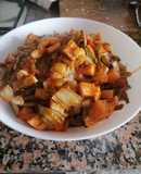 Pencas de espinacas con pisto airfryer