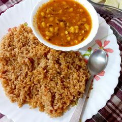 A picture of Lobia chawal.